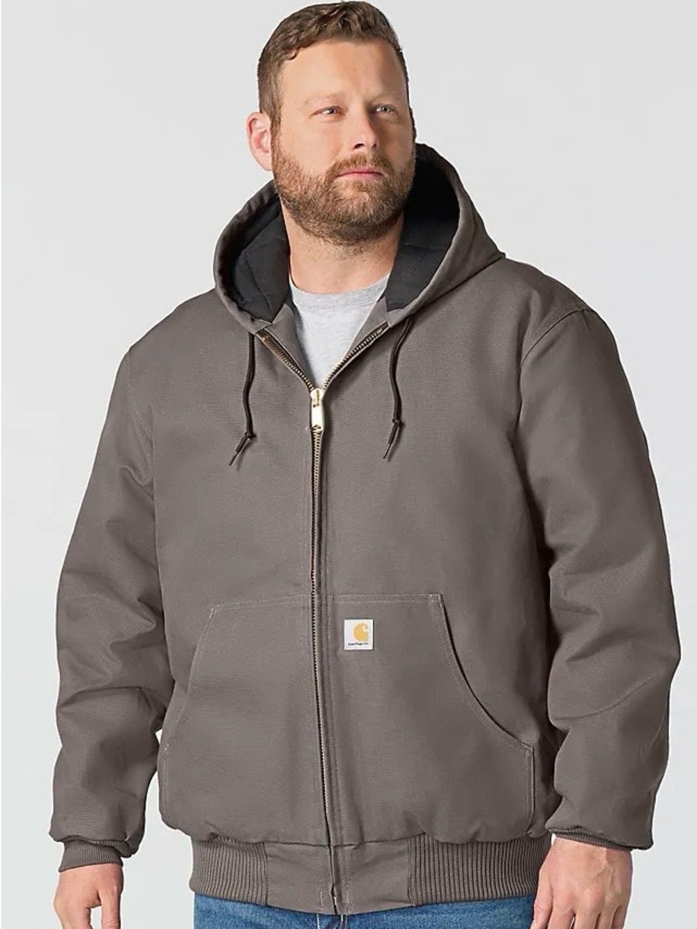 Carhartt Men's Hooded Loose Fit Gray XL J0140-M Work Jacket Duck Insulated NWT